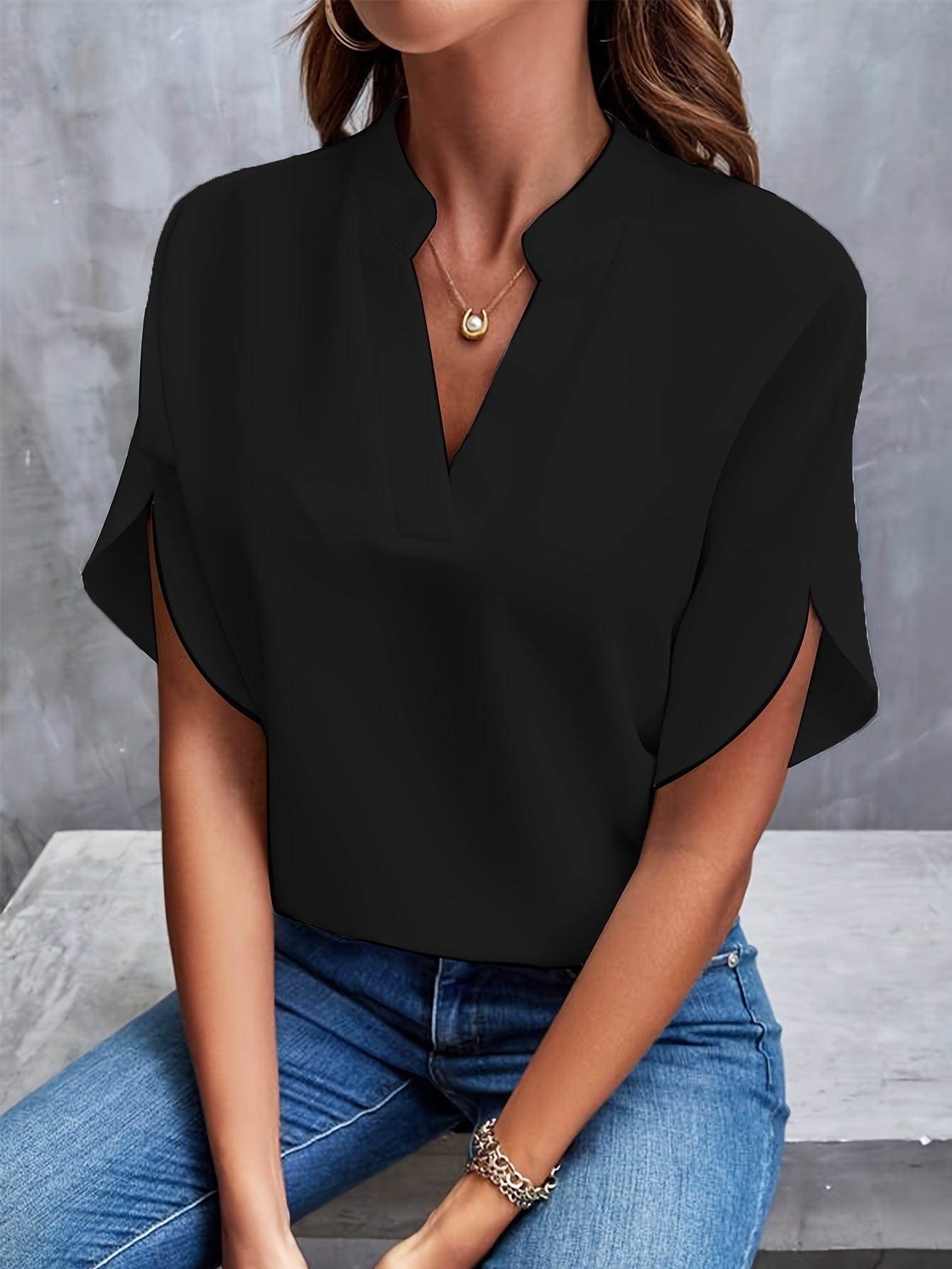 Eliana gedrapeerde blouse