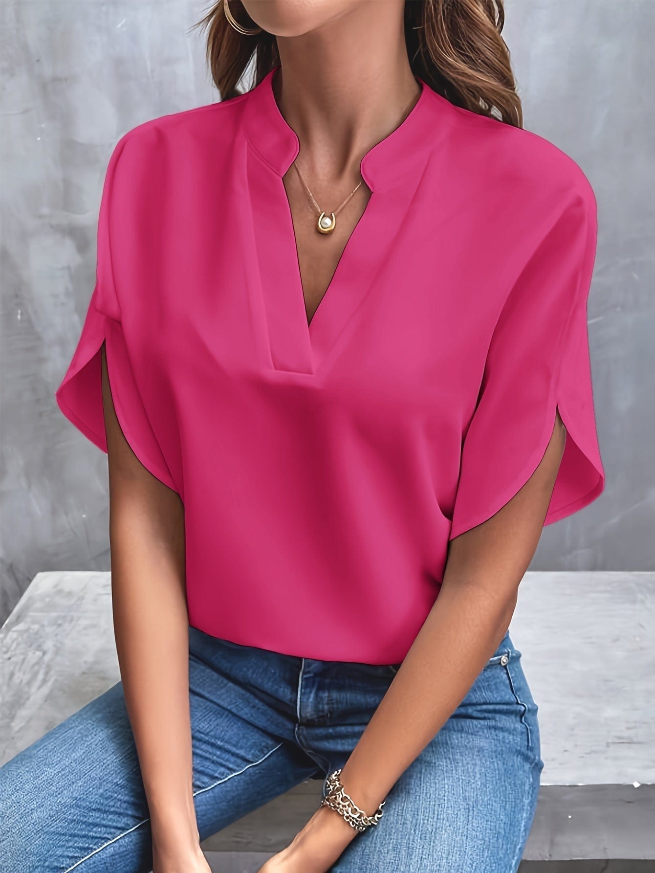 Eliana gedrapeerde blouse