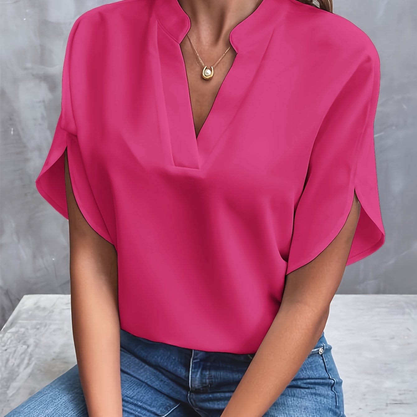 Eliana gedrapeerde blouse