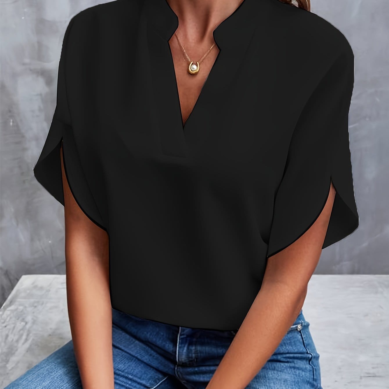 Eliana gedrapeerde blouse
