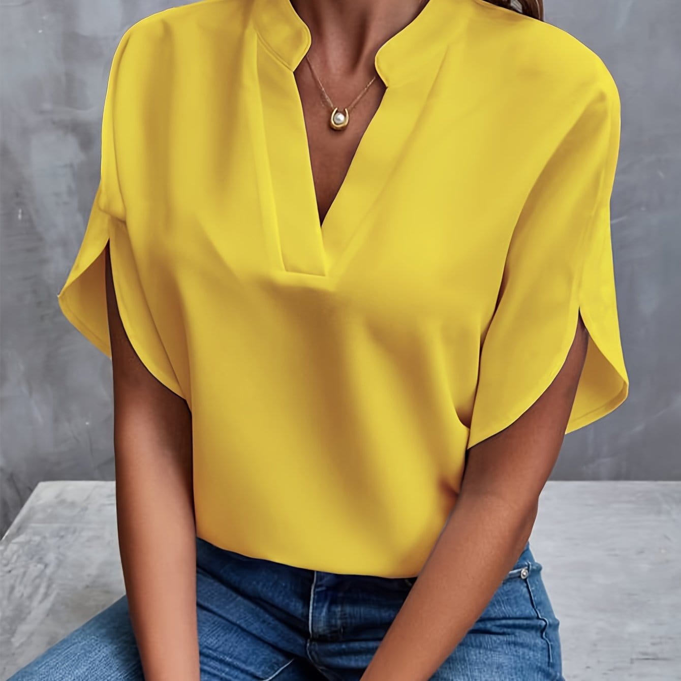 Eliana gedrapeerde blouse