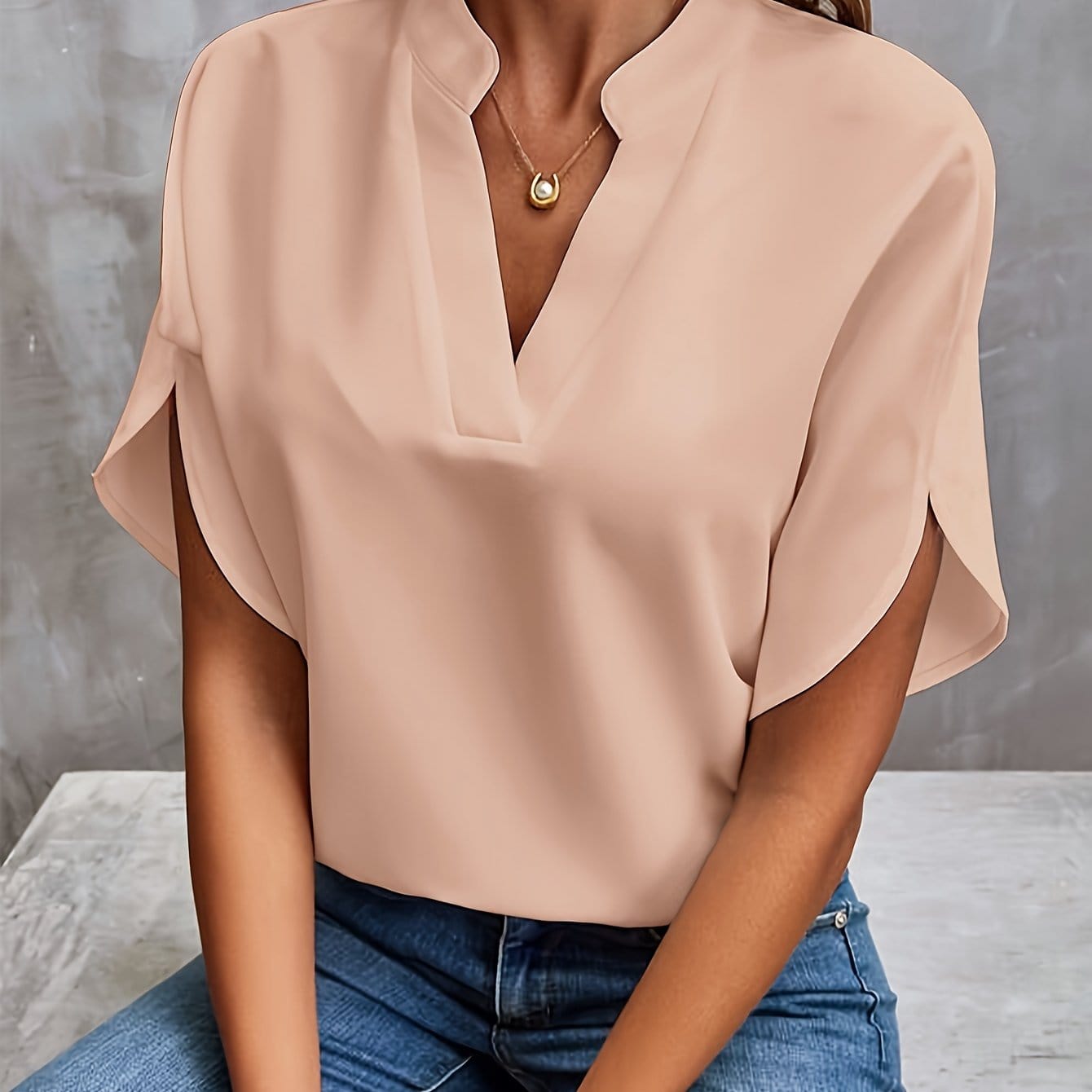 Eliana gedrapeerde blouse