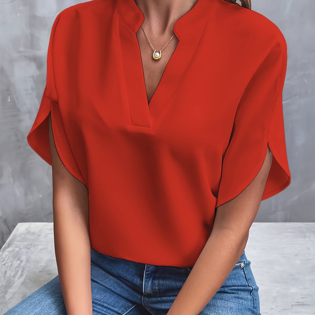 Eliana gedrapeerde blouse