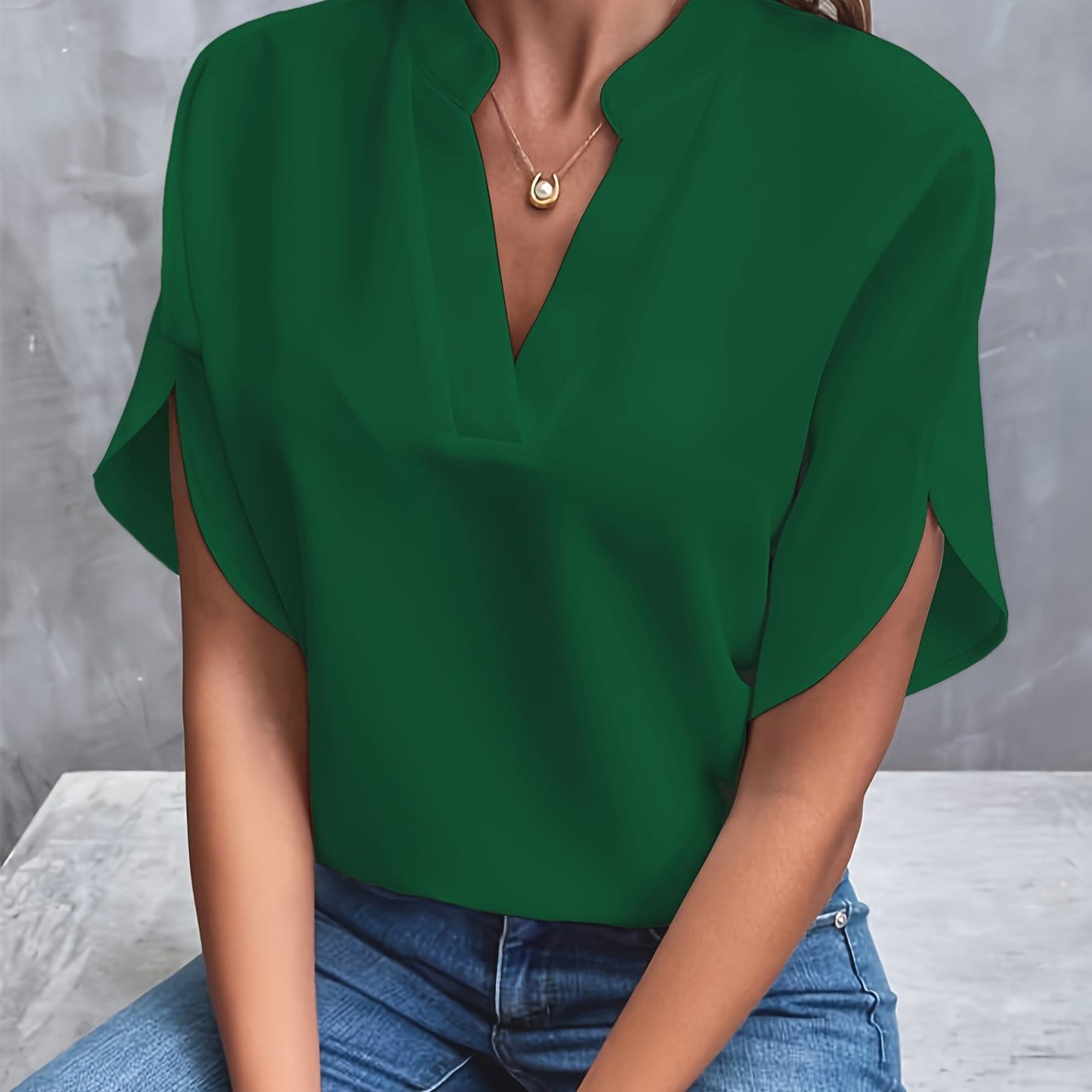 Eliana gedrapeerde blouse
