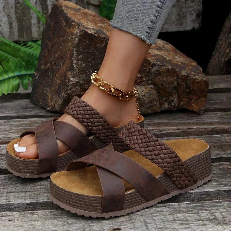Erika™ - Geweven sandalen met gekruiste bandjes voor dames